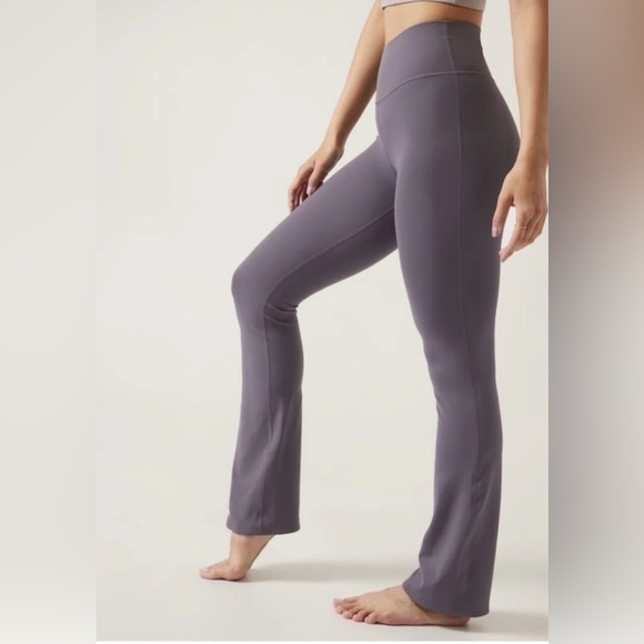 Athleta Leggings Women's Size Large Purple Grey Transcend Slim Pant Flare - Picture 3 of 10